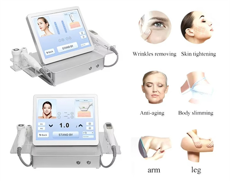 Dual Handles 7D Hifu 2 in 1 Eyes Lifting Skin Anti Aging 7D Slimming Machine