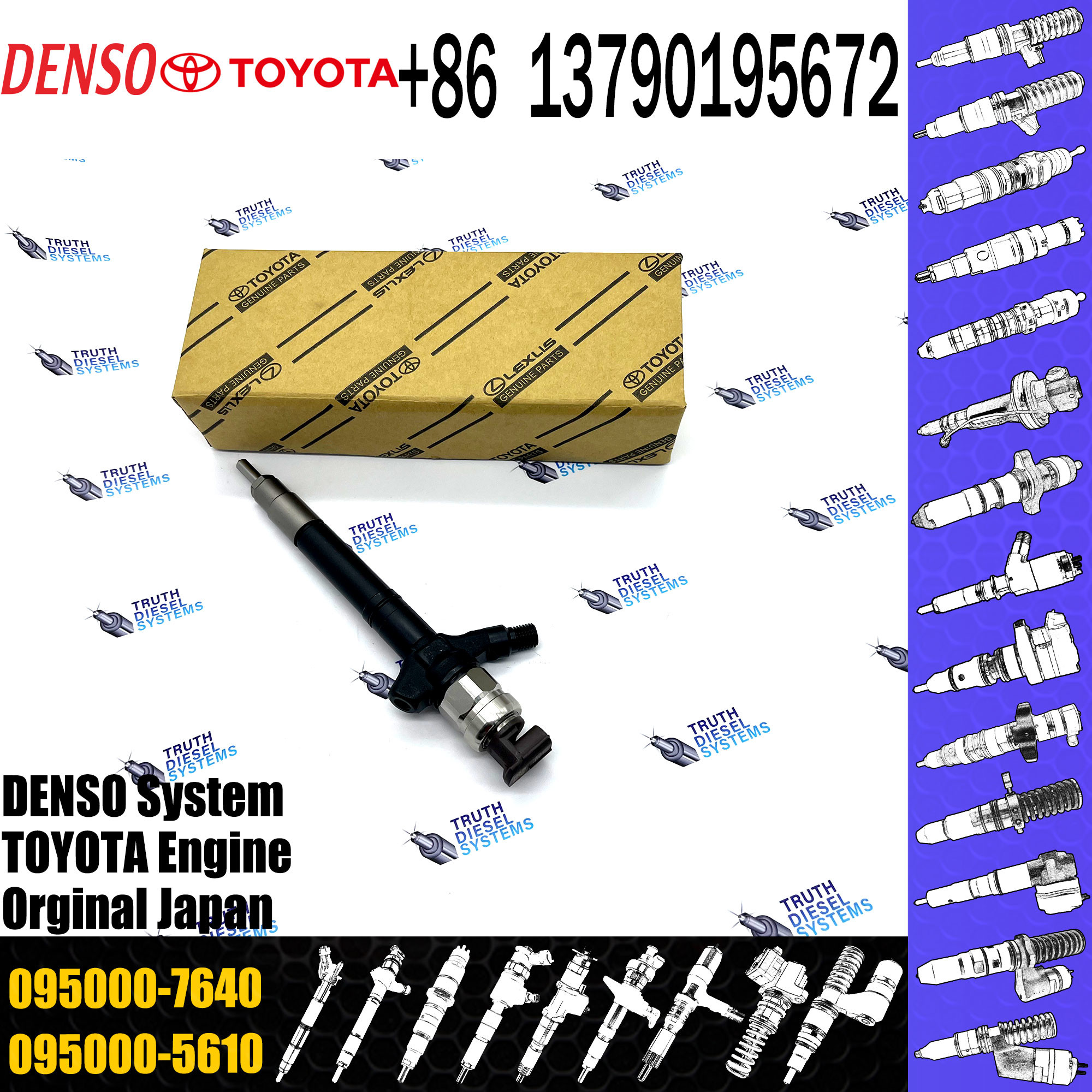 High Quality Common Rail Injector 095000-7280 095000-7630 095000-7631 095000-7640 For 1VD Diesel