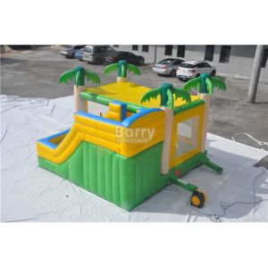 Big Palm Tree Jungle Inflatable Combo , Children's Bounce House