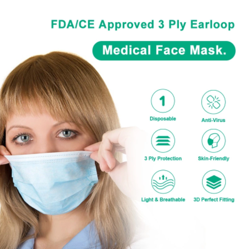 3 Ply Children Face Masks , Non Woven Disposable N95 Masks Eco Friendly