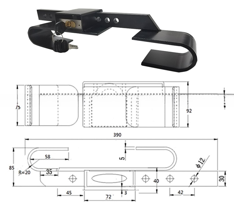 Produce Style Casting Iron Security Seal Lock Padlock Ideal for Shipping Container Doors and Mechanical Applications