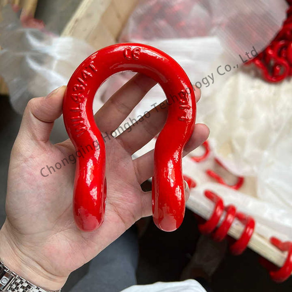 High Polished Heavy Industry Marine Bow Shackle Carbon Steel Black Painted for Loads