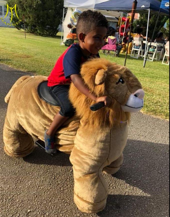Hansel  coin operated plush walking animal adult ride on toys for mall Guangzhou factory