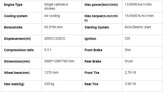 Automatic ZS Engine 200cc Racing Bike Motorcycle With Single Cylinder