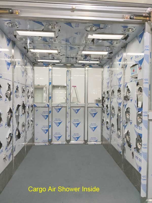 Cargo Air Shower Tunnel With 4 Leaf Auto Sliding Doors