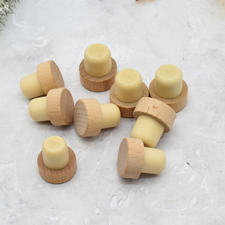 Wine Bottle Stopper Aluminum Cap Synthetic Cork Wooden Synthetic Bar Top Cork