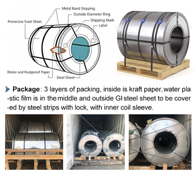 GS Certified Zinc Coated Galvanized Steel Coil for Construction and Decoration 600-1500mm Width 80g Big Spangle