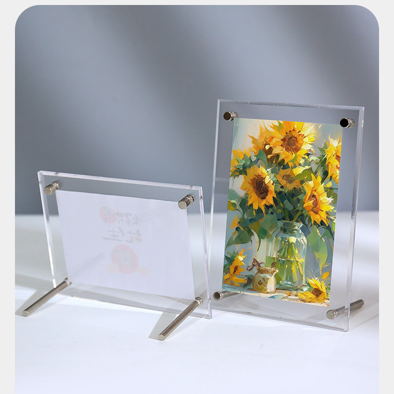 4 X 6 Clear Acrylic Picture Frames Photo Holders With Screws Standing On Table