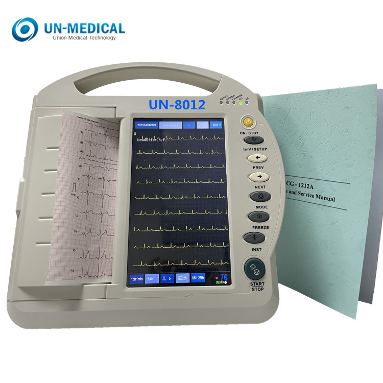 Best Hospital-grade 10 Inch 12 Lead ECG Machine Cost Lower UN8012 with Thermal Recorder