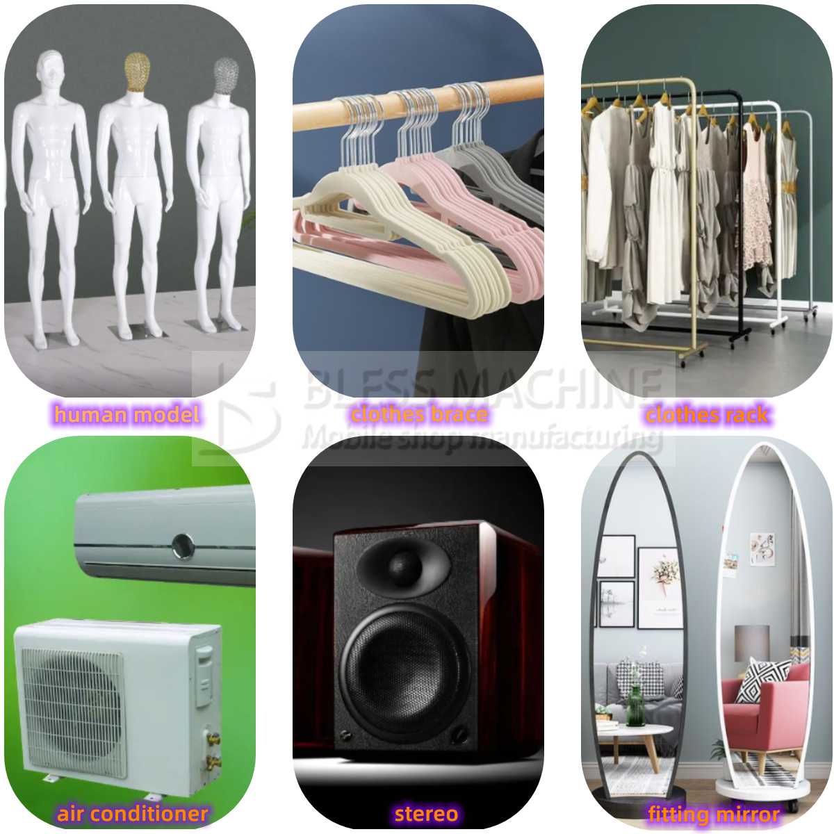 Customized Lenght 1500kg Mobile Women's Wear Clothing Van Truck Trailer Cart for Outlet
