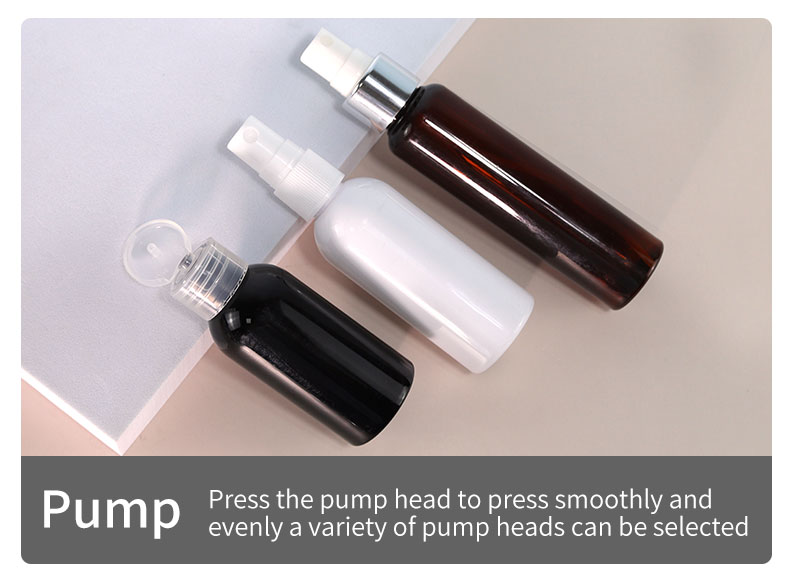 Plastic Brown Dropper Bottle 50ml 60ml PET Lotion Bottle For Cream