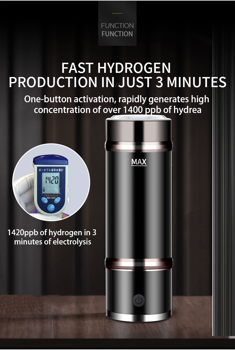 3 Minutes Automatic Electrolysis Portable Hydrogen rich water dispenser and inhaler Cup