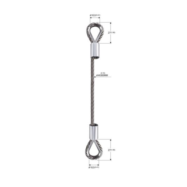 Double Loop 4mm 304 Stainless Steel Wire Rope Rigging Rope Lifting Slings