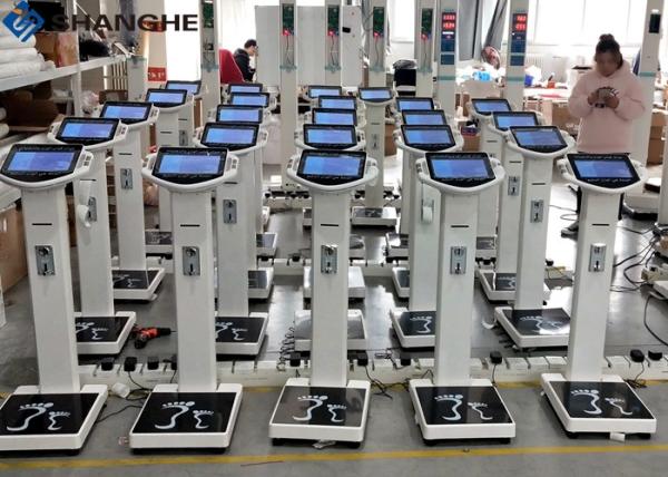 Human Body Fat Weight Scale , 10.1 Inch LCD Advertising Screen Weighing Machine