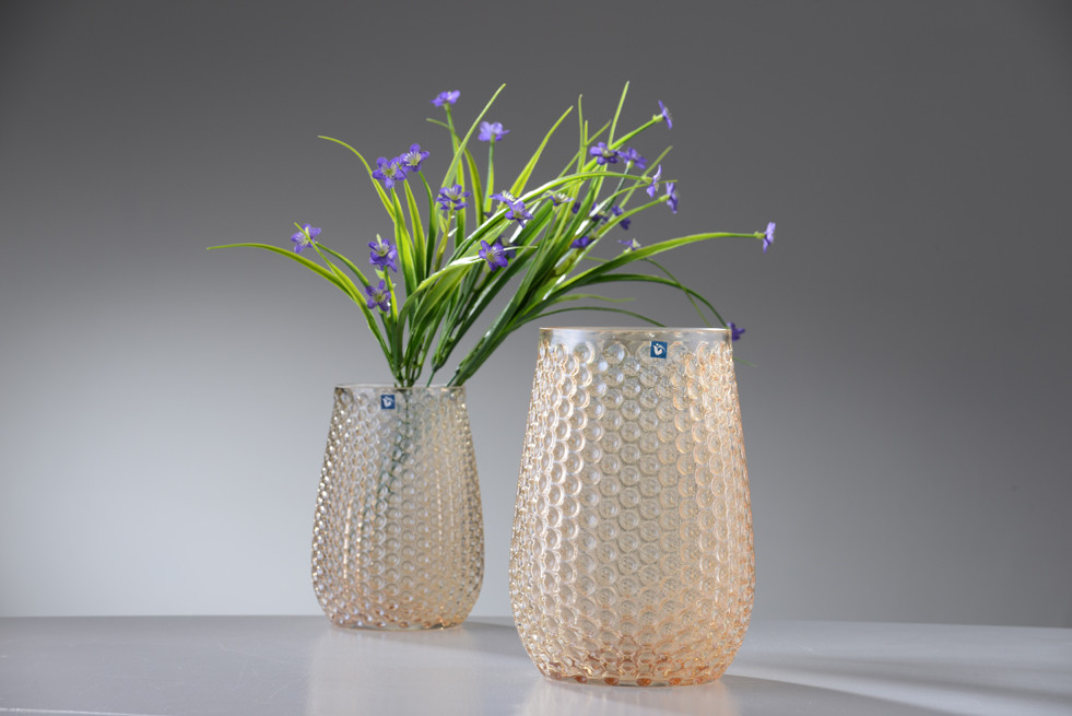 Handmade Within Plating Spray Inisde Glass Vase For Home Decor