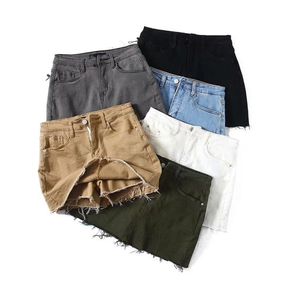 Oem Factory Manufacturer Custom Logo Flexible Mini Denim High Waisted Skirts