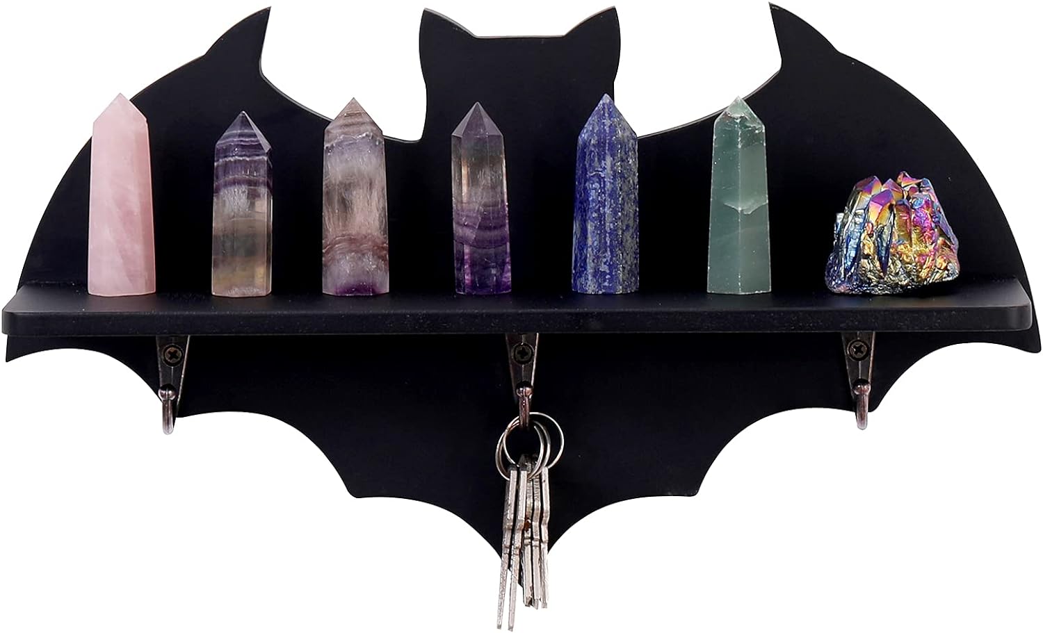 Customized Gothic Bat Shelf Crystal Rack Coffin Shelf-Spooky Floating Shelves Goth Decor Holder-Wooden Gothic Decor for Home