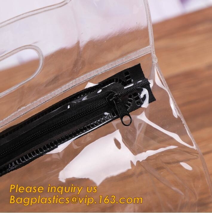 Plastic Bag OEM Custom PVC Loop Handle Image Printed Plastic Shopping Bag,Promotional Clear Waterproof Plastic Cosmetic