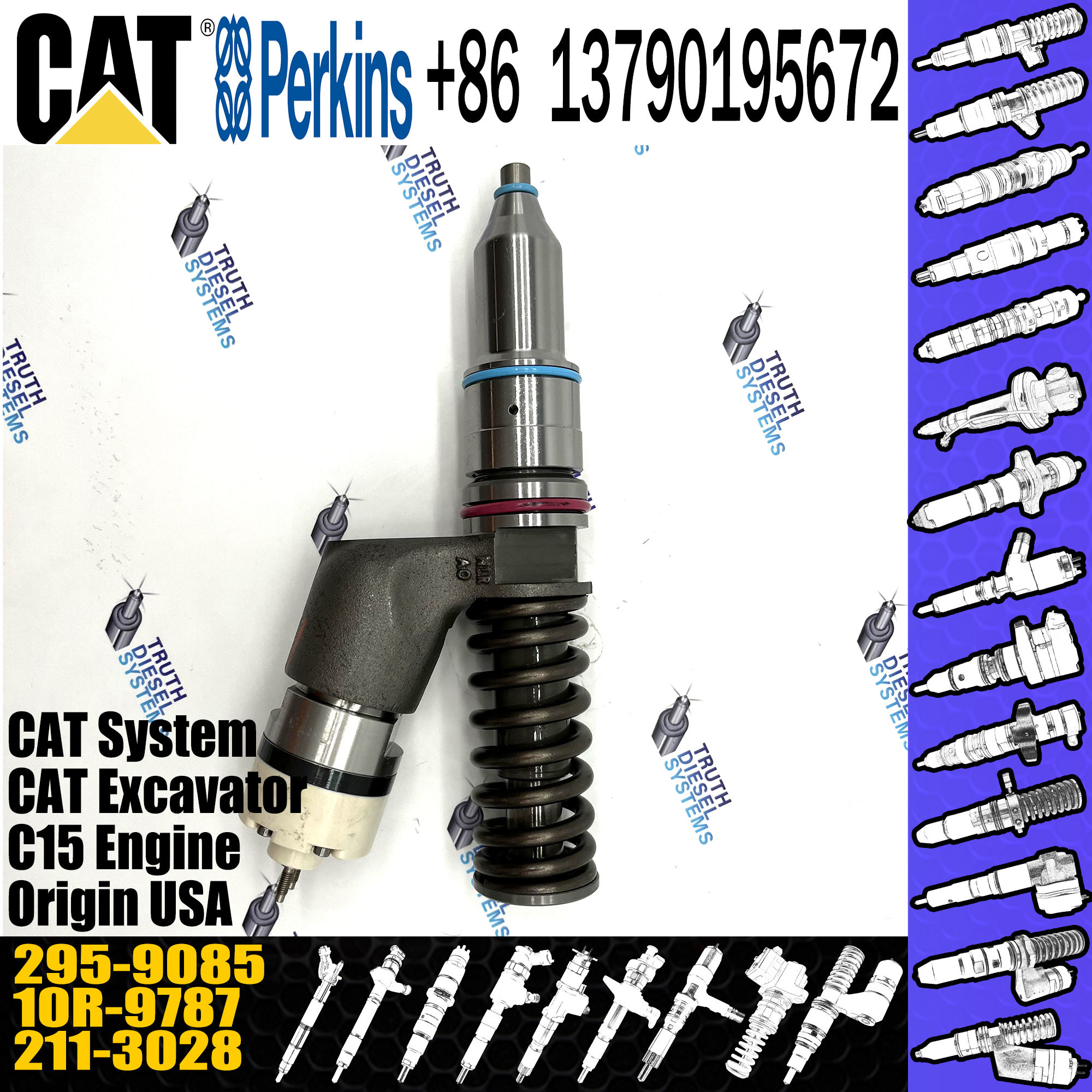 295-9085 Caterpillar Fuel Injector Excavator Diesel Engine Nozzle