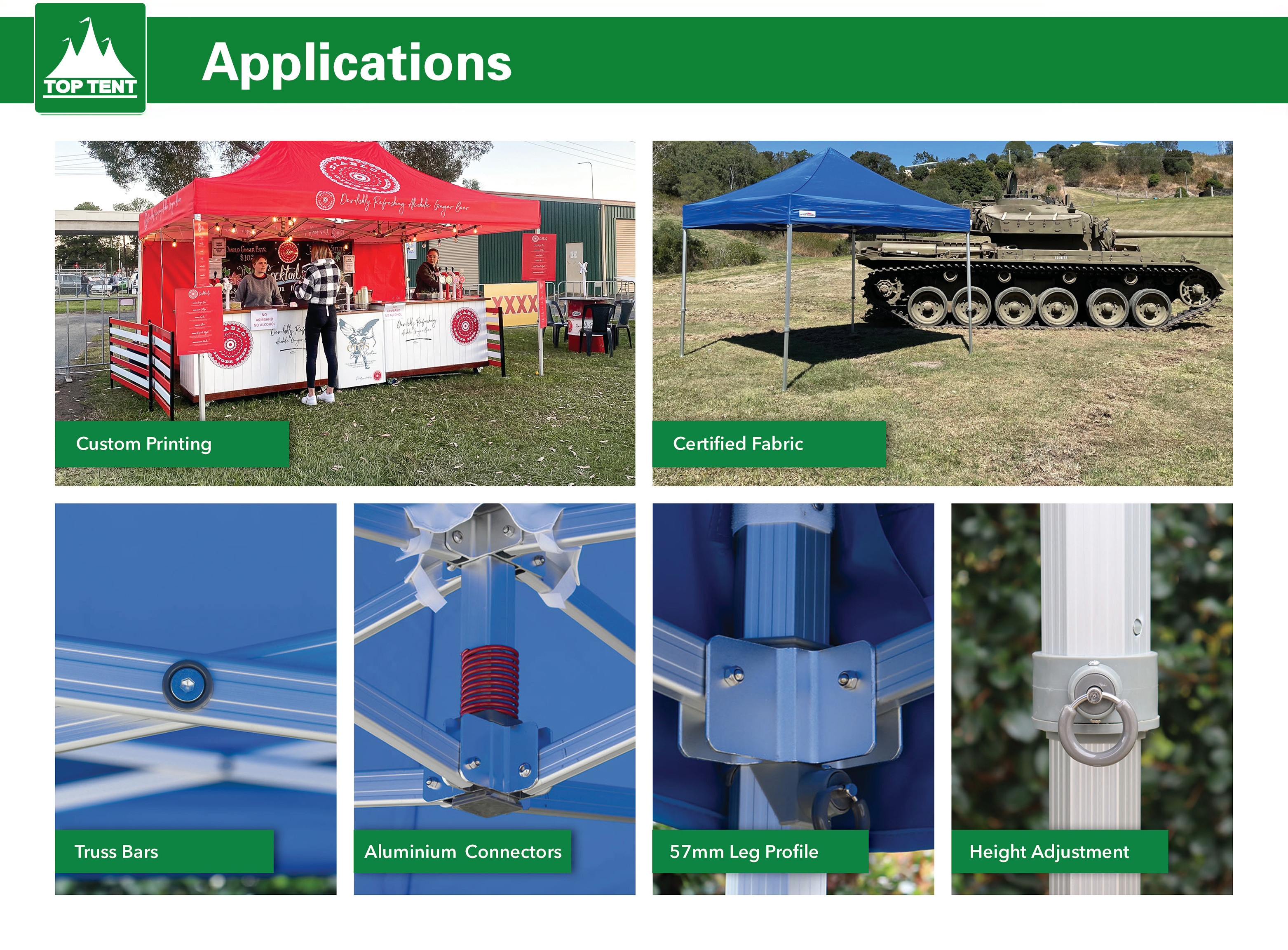 Trade Shows Folding Pop Up Canopy Tent 4x6m Aluminum Frame With Customized Printing