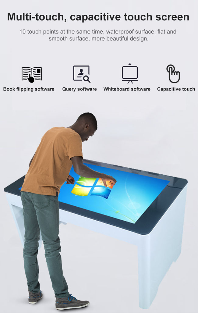 32 Inch Indoor Interactive Smart Touch Screen Coffee Table For Entertainment Industrial PC