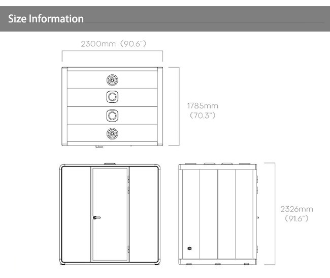Quality sound insulation booth with PET acoustic felt be silent comfortable space