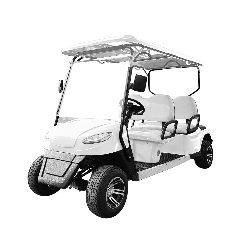 Electric 4 Seater Black Basic Golf Cart New Upgrade Color Customized 3D Printing Logo