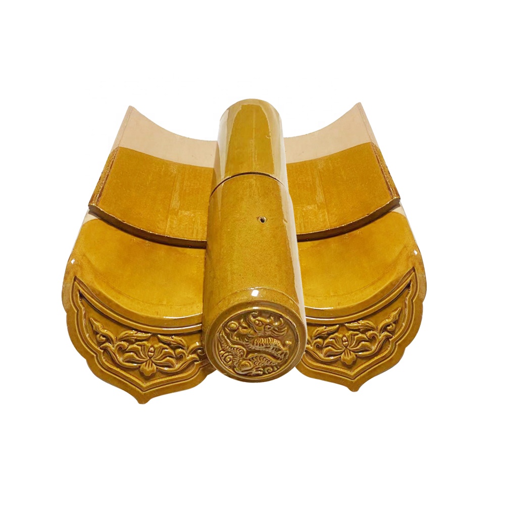 Handmade and Sintered Japanese Buddhist Temple Roof Traditional Chinese Ceramic Tiles with 1500N Compressive Strength
