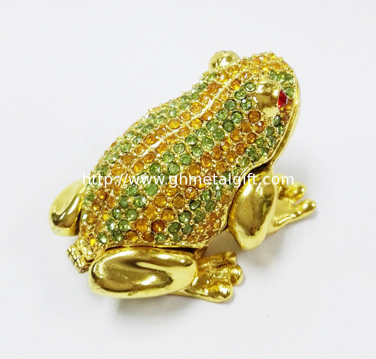 Animal trinket jewelry box Frog diamond decoration trinket jewelry box metal jewelry box