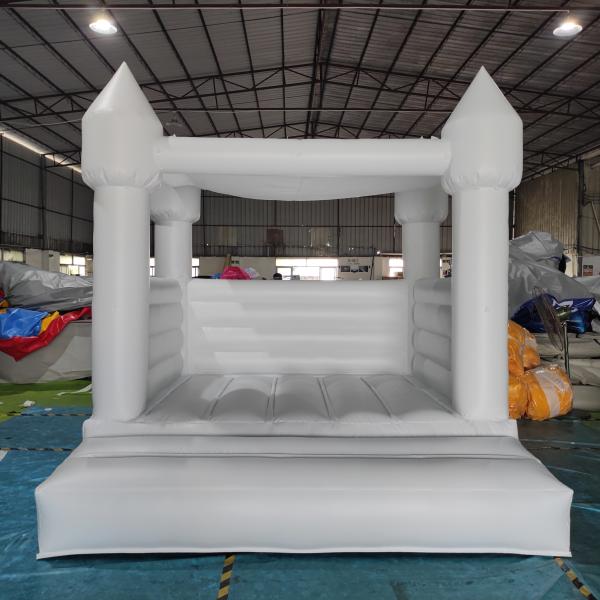 Mini Size 8*8ft Inflatable White Jumping Bounce House For Wedding Birthdays