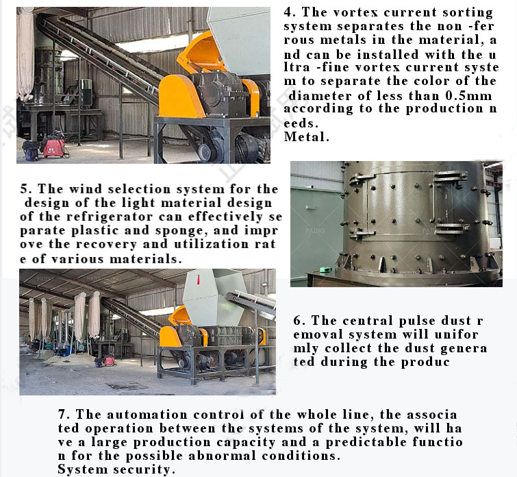 600KG/H Fridge Crush Recycling Machine and Shredder for Electronic Waste Crushing Line
