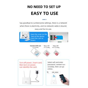 2 X 5dBi External Antennas Encryption Wifi LTE Router for Smooth and Stable