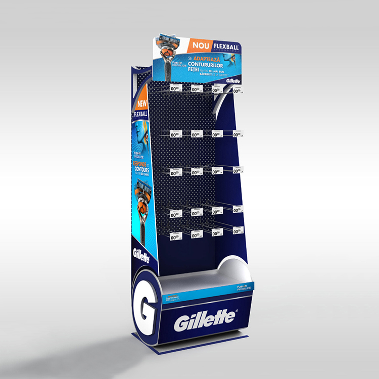 Shavers Pegboard Display Stands Demountable Supermarket Display Shelves With Hooks
