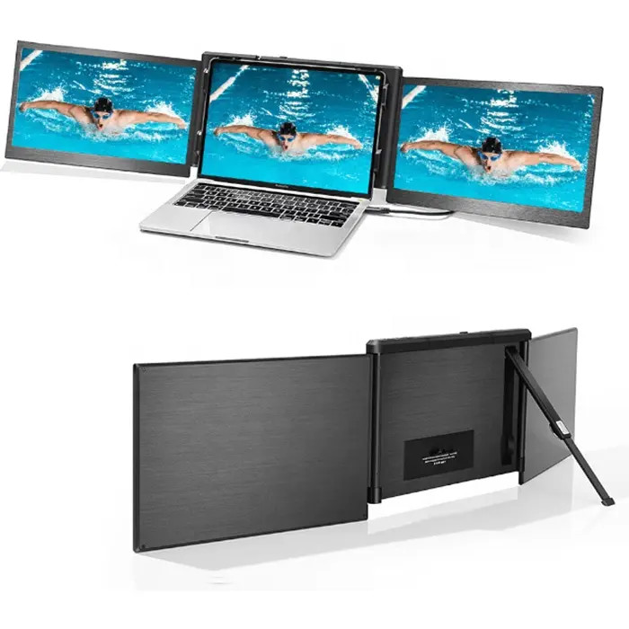 Multi 13.3" Portable Triple Monitor Laptop Extender Dsipaly FHD 1080P Foldable Dual IPS