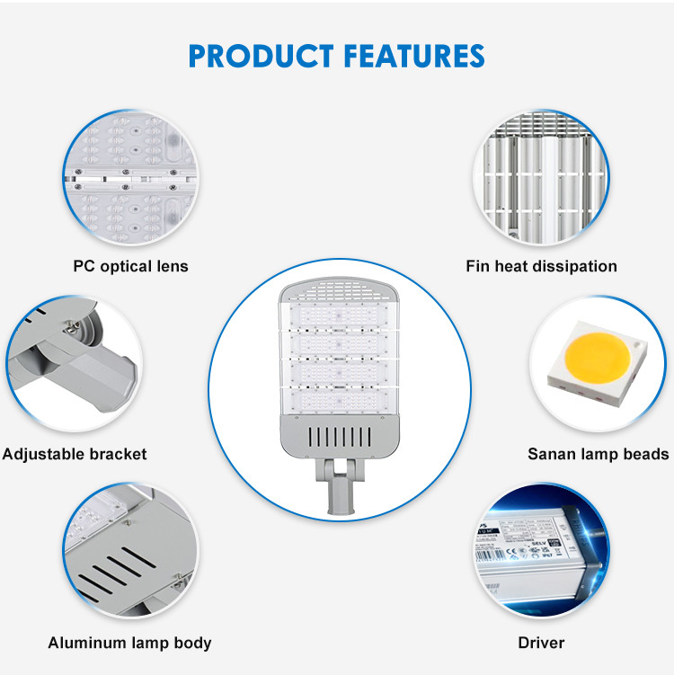 50W 100W 150W 200W 250W Pole Mounted Solar Street Lights Oem Odm