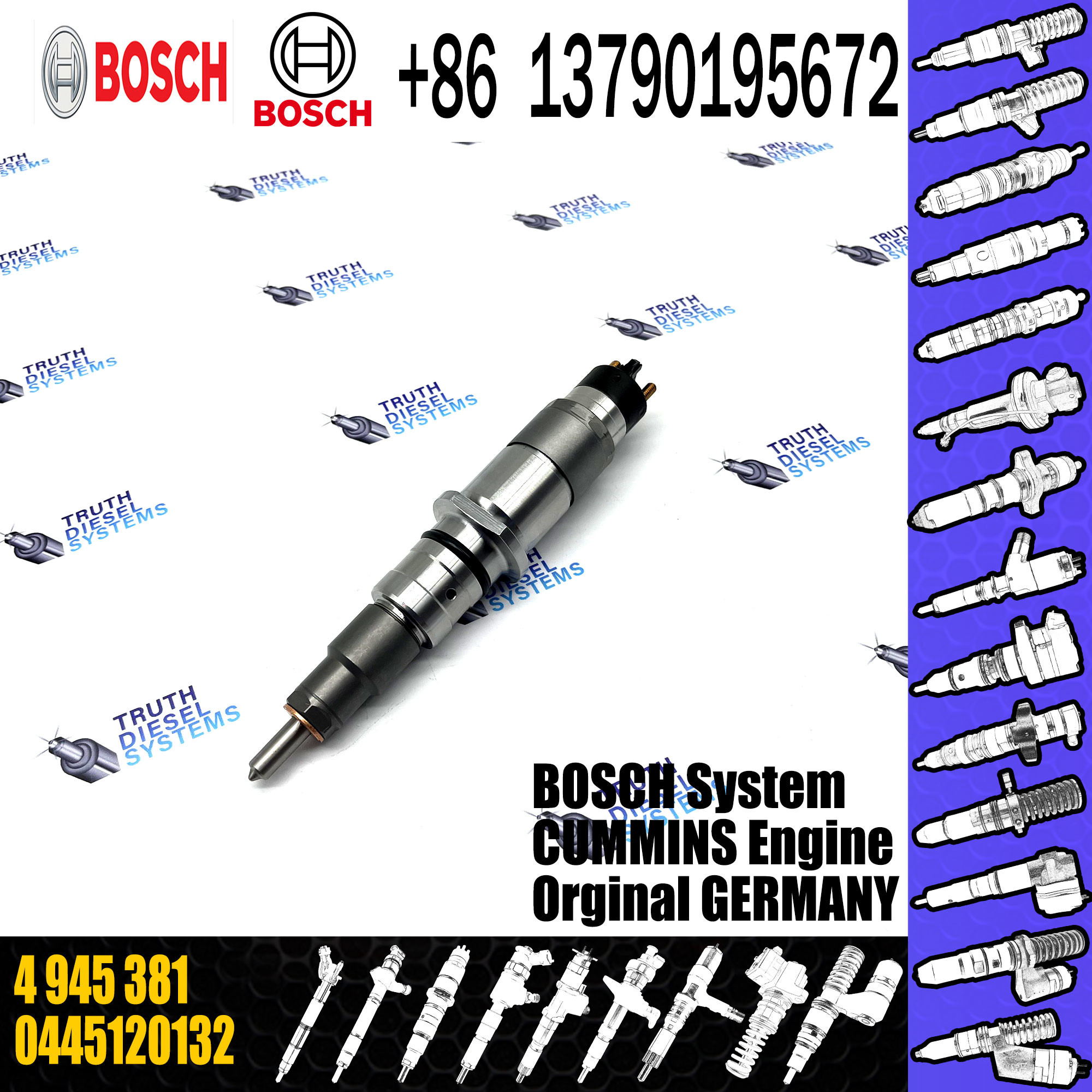 4945381 Hot selling nozzle assembly common rail fuel injector 4945381 for diesel engine