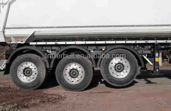 7.2 / 8.2 / 9.6 / 10.5 m Carbon Steel Chassis Tipper Semi Trailer for Building Materials Transport