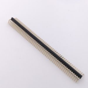 Gold plated Pitch 1.27mm Pin header connector single row 50 Pins Right Angle DIP