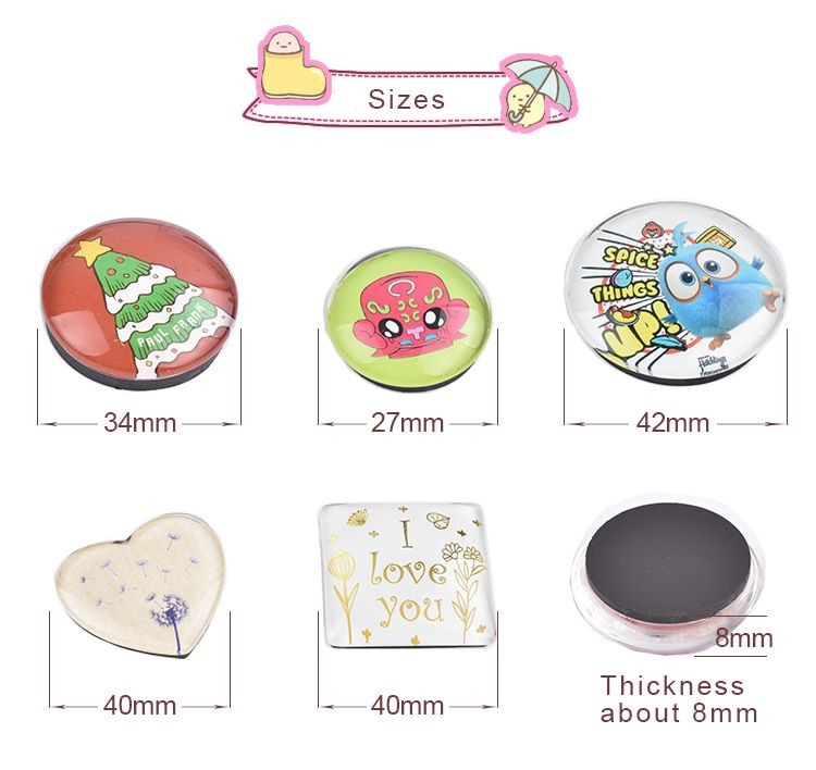 Clear Round Glass Pebble Magnets Refrigerator Magnet Souvenir
