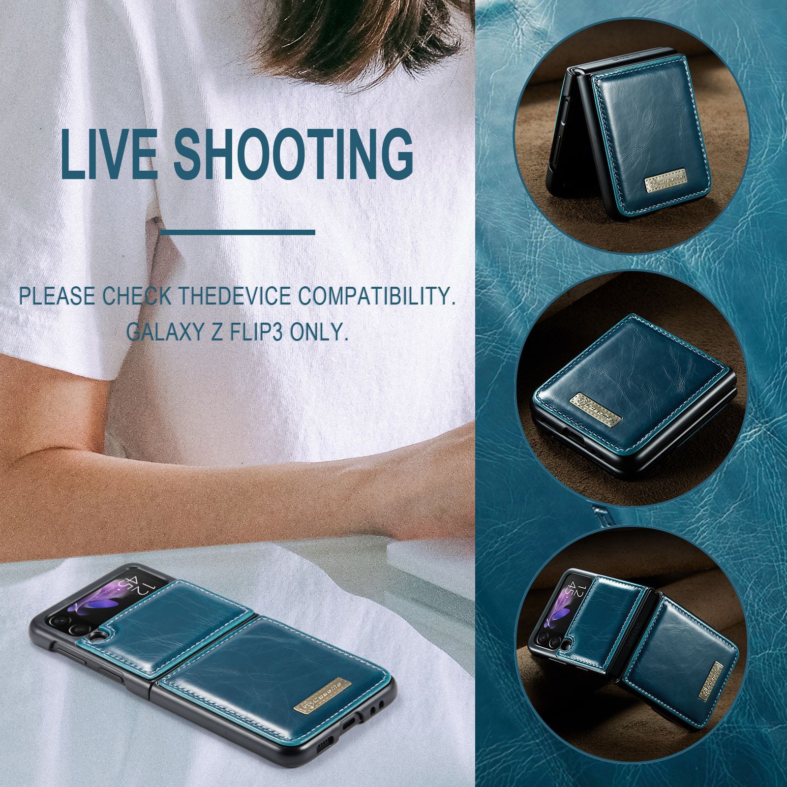 Luxury Cellphone Cover For Samsung Galaxy Z Flip 3 Multi Functional Stylish