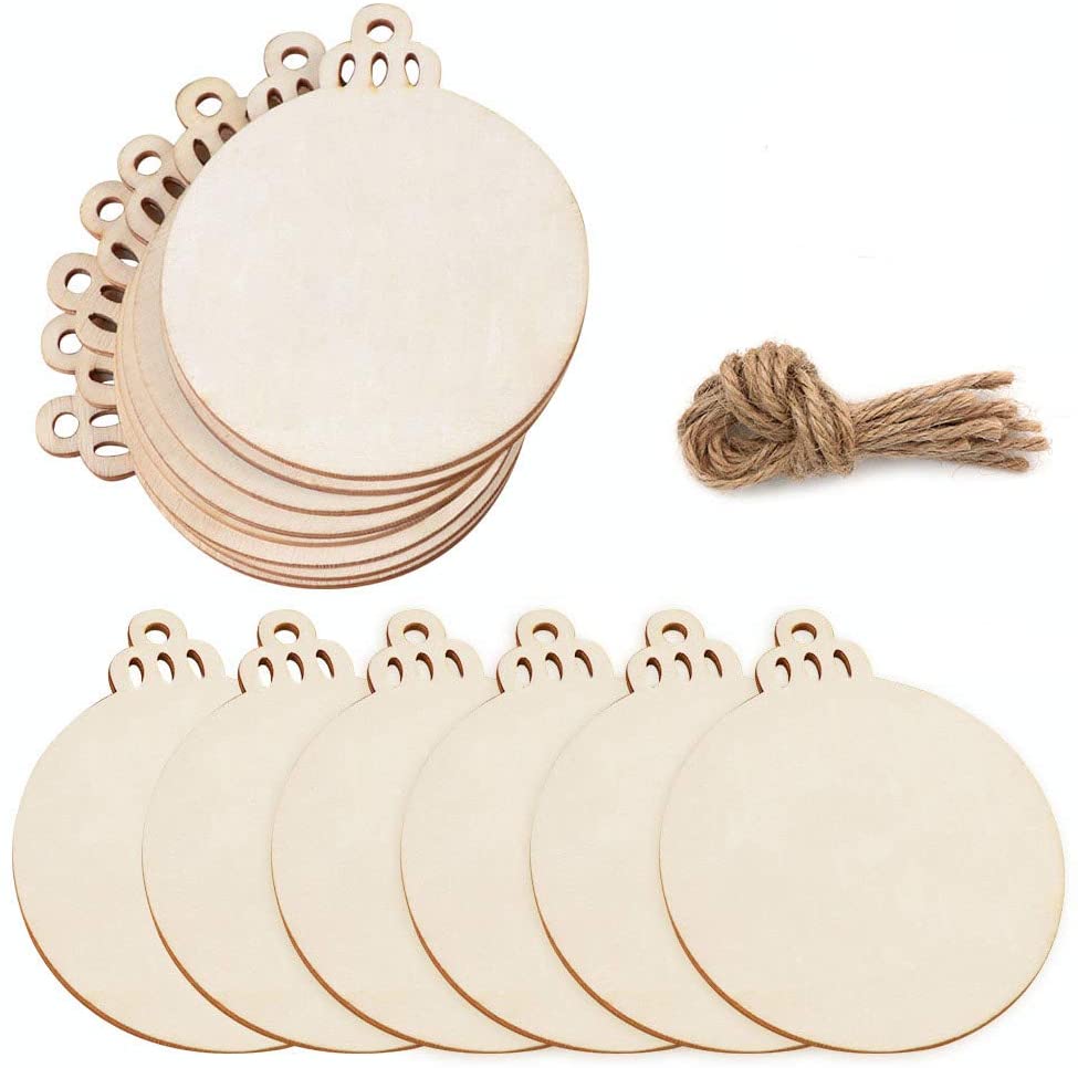 Creative DIY Round Shape Wooden Crafts Door Tag For Decorations Hanging Tag