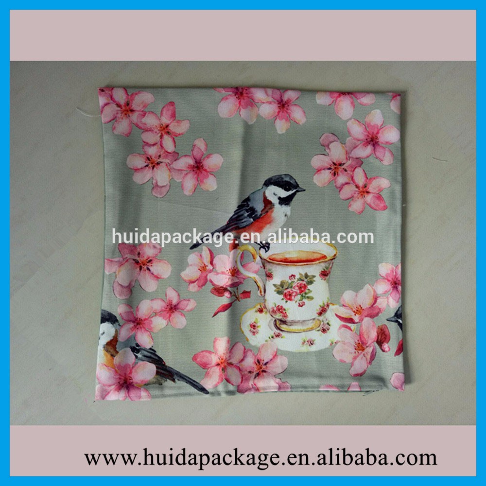 Customized hot popular print promotional polyester cushion cover with/out inner filling for small MOQ n good quality