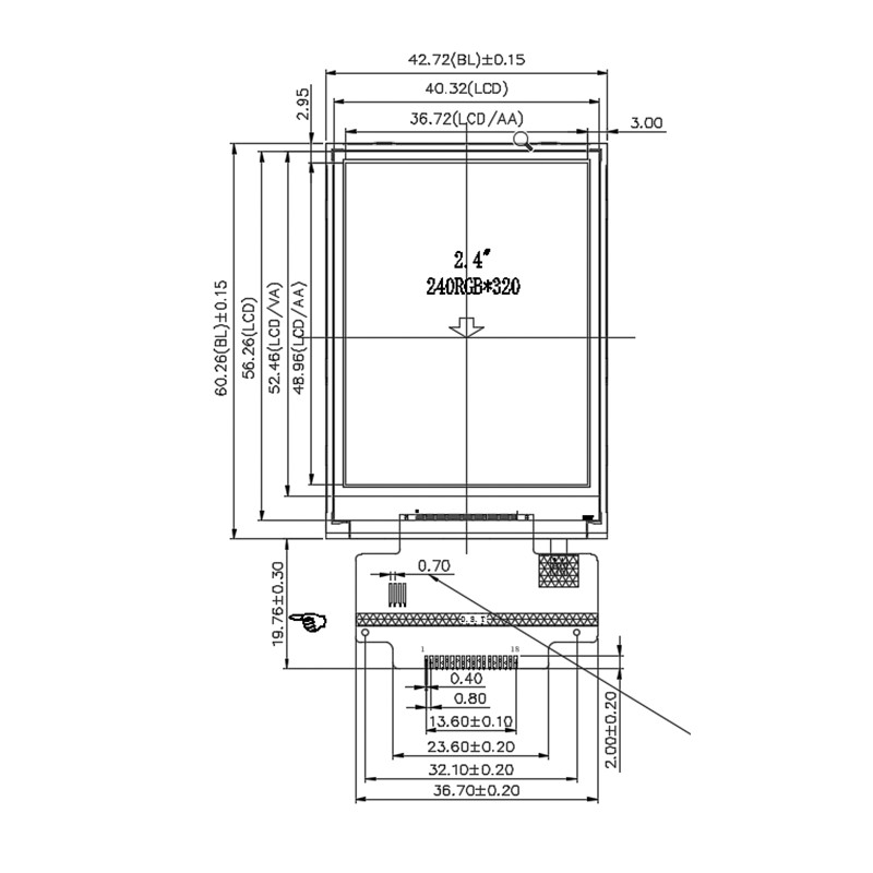 2.4 Inch Tft Lcd Touch Screen Module 240x320 ILI9341V Tft Lcd Panel SPI LCD TFT Module