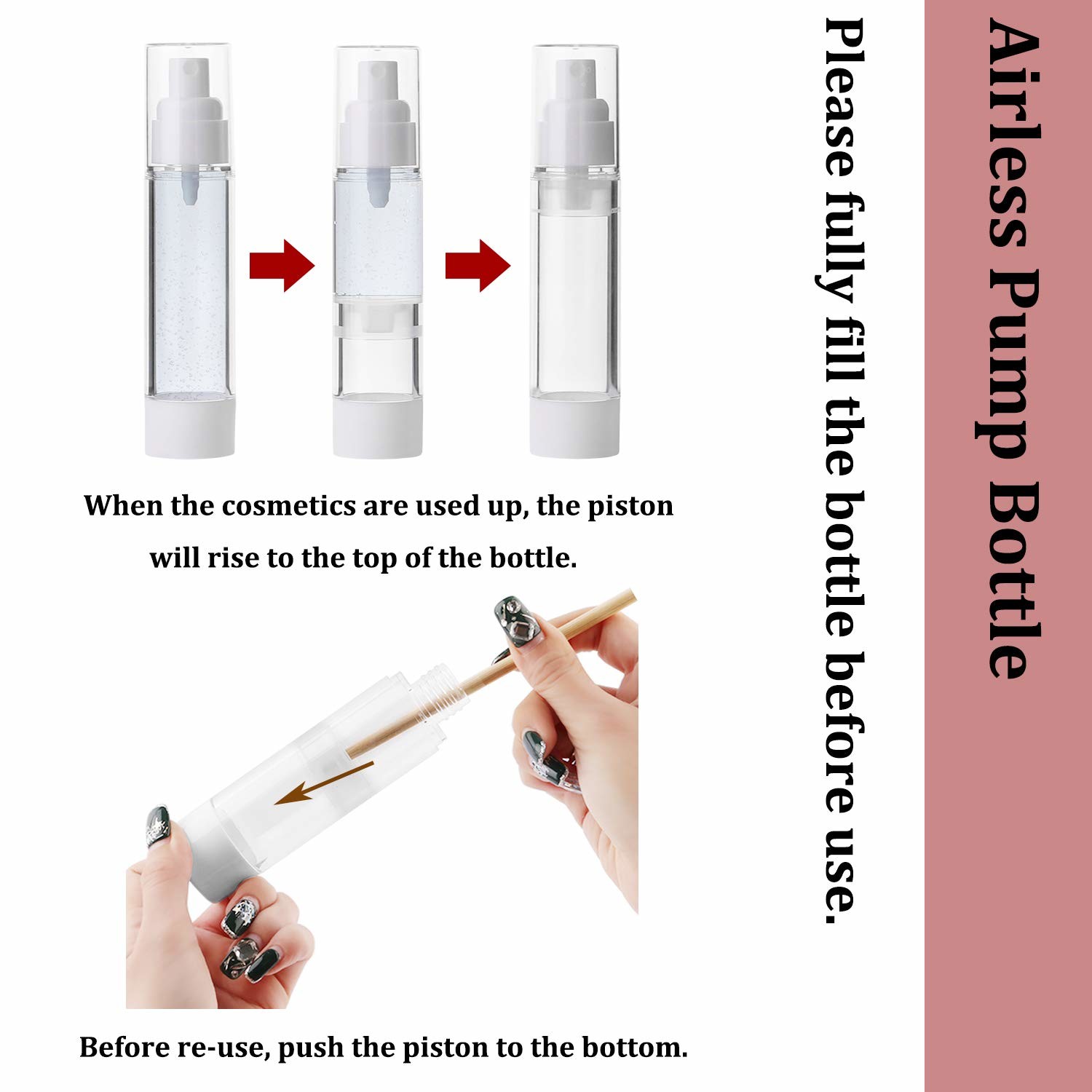 Empty Fine Mist Spray Bottle Refillable Transparent Airless Spray Bottle