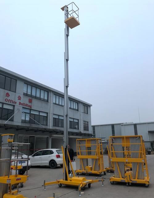 8m Single Mast Aerial Work Platform Aluminum Frame Hydraulic Lift Table