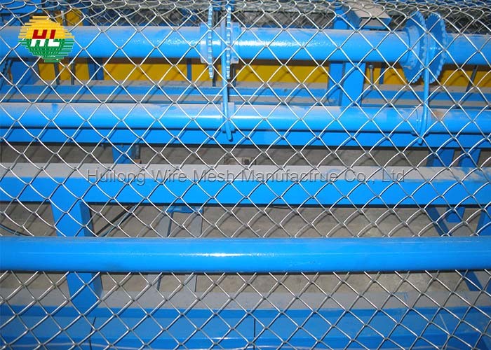 Length 20m Chain Link Wire Fence , PVC Coated Temporary Diamond Mesh Fencing