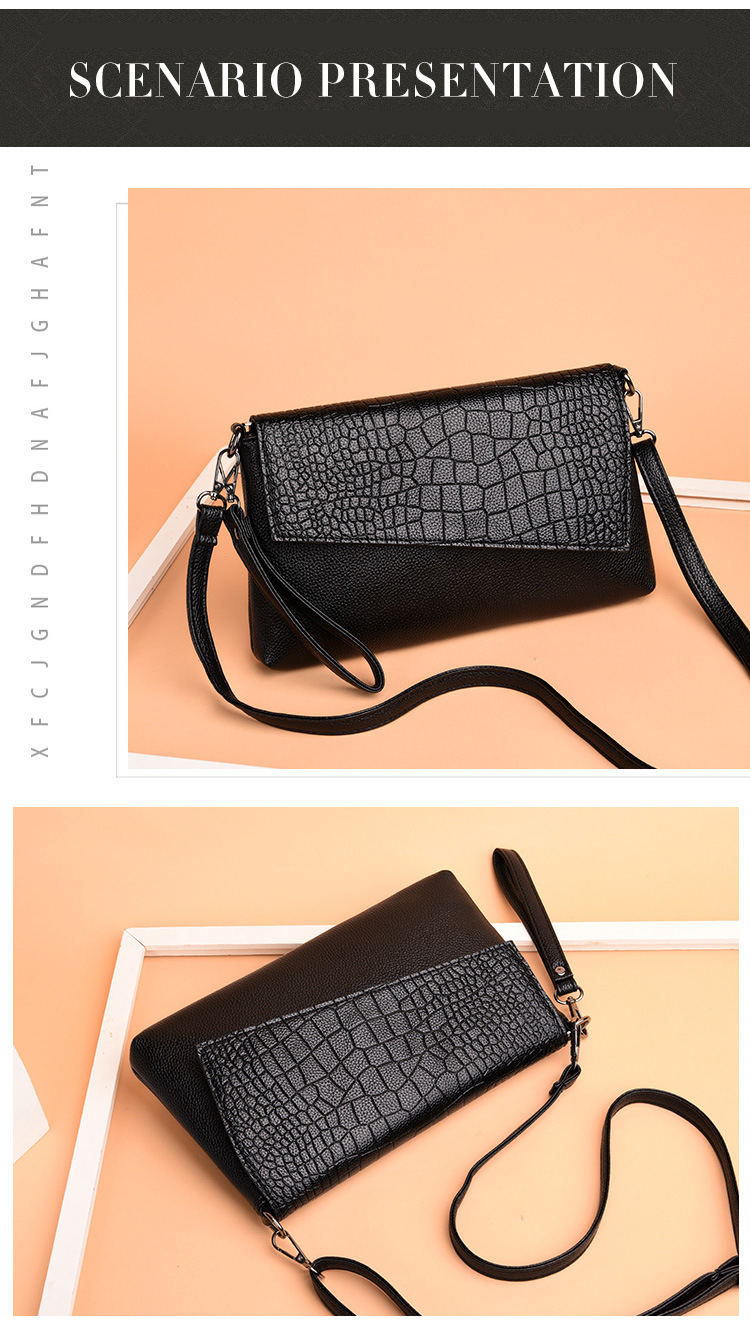2023 Crocodile Pattern PU Leather Handbag Fashion Cover Envelope Clutch Bag for Women