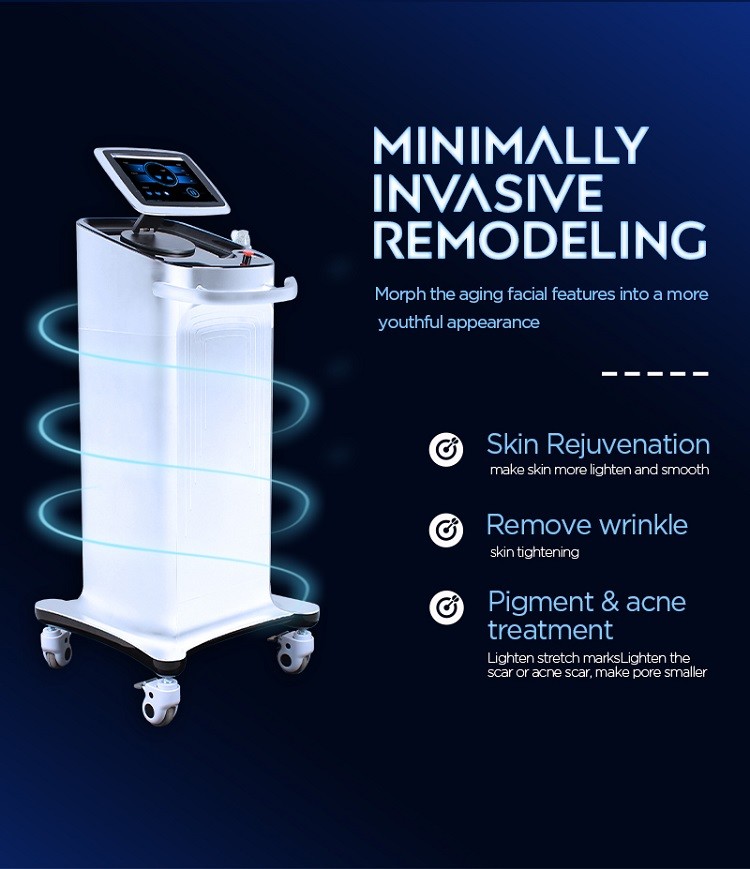 White Stationary Skin Rejuvenation Machine / Fractional RF Microneedle Machine