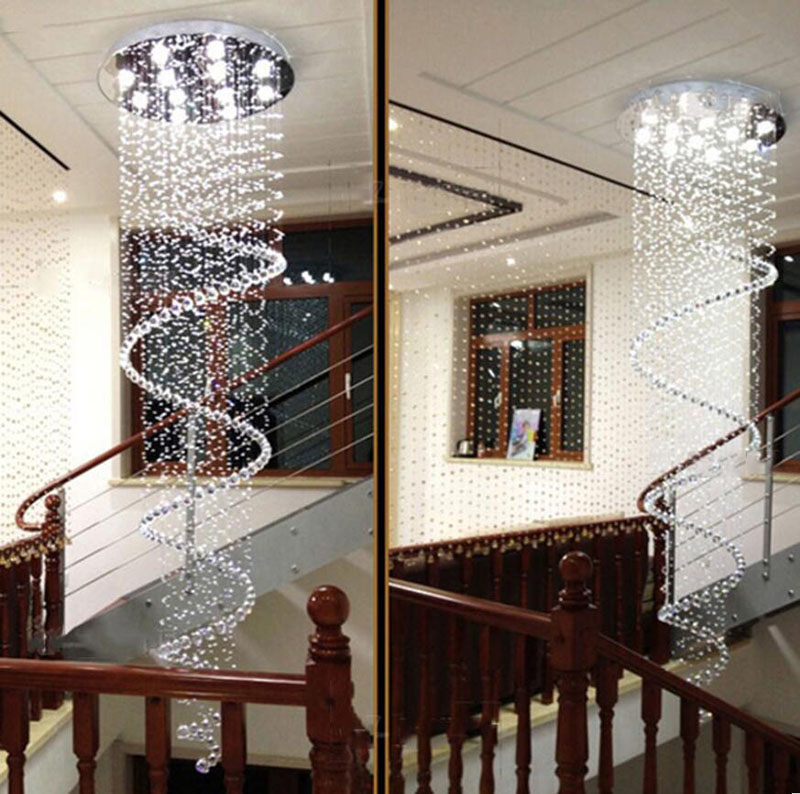 Modern LED K9 Crystal Chandelier villa luxury Crystal large pendant light(WH-NC-18)