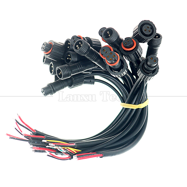 Customization Waterproof 2pin 3pin 4 pin M12 Connector Cable for LED